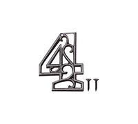 Zayookey Métal Numéro de Maison en Fonte extérieur Moderne House Numbers Metal Sign Numéro de Porte Style rétro Numéro D'adresse Pour café, Bar, Restaurant (Numéro 4)