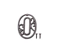 Zayookey Métal Numéro de Maison en Fonte extérieur Moderne House Numbers Metal Sign Numéro de Porte Style rétro Numéro D'adresse Pour café, Bar, Restaurant (Numéro 0)