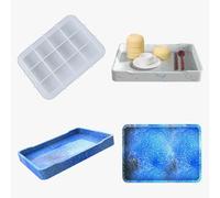 Zayookey Moule à Plateau Roulant Grand Moule en Epoxy Résine Plateau Rectangle Fruits Plateaux Moules Caboteur Porte-Bijoux Assiette de Agate Moule Tray Mold pour Bricolage DéCoration (petit)