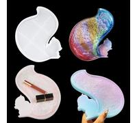 Zayookey Moule Resine Epoxy Plateau Grande Moule de Plateau Fruits Moule Silicone Resine Moule de Dessous de Verre D'écureuil Tray Resin Mold pour DIY Faire Plateaux Agate (Forme de queue d'écureuil)