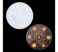 Zayookey Moule Resine Epoxy Runes Moule en Silicone Astrologie Plateau Epoxy Compass Coaster Resin Mold Tray pour de Tarot, de Sorcellerie, Décoration de Maison (Plateau Moule B)