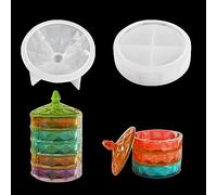 Zayookey Moules en Résine de Boîte, Moule en Silicone avec Couvercle, Storage Box Resin Mold pour Moulage en résine époxy DIY boîte à bijoux, boîte de rangement, Bougeoir (White)