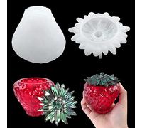 Zayookey Moules Resine Epoxy, Moule en Silicone Boîte de Rangement Fraise avec Couvercle 3D Jar Resin Molds Stockage Coulée Moules pour Bricolage Conteneur de Bijoux Bonbons Pot De Fleurs Bouteille