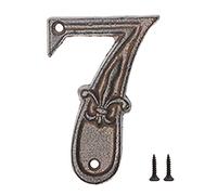 Zayookey Numéro de Maison Chiffre en Fer Forg Numéro D'adresse Retro 4.7 Pouces (12 cm) Iron House Numbers pour Porte du Jardin Boîte aux Lettres (Numéro 7)