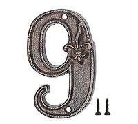 Zayookey Numéro de Maison Chiffre en Fer Forg Numéro D'adresse Retro 4.7 Pouces (12 cm) Iron House Numbers pour Porte du Jardin Boîte aux Lettres (Numéro 9)