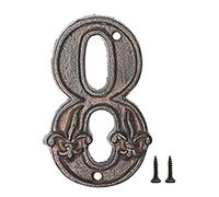 Zayookey Numéro de Maison Chiffre en Fer Forg Numéro D'adresse Retro 4.7 Pouces (12 cm) Iron House Numbers pour Porte du Jardin Boîte aux Lettres (Numéro 8)