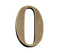 Zayookey Numéro de Maison en Antiquité le Cuivre Numéros de Porte 4 Pouces (10 cm) Numéro de Adresse Métal Numéro 3D Auto-Adhésif Modern Alloy House Number (Door Number 0)