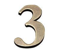 Zayookey Numéro de Maison en Antiquité le Cuivre Numéros de Porte 4 Pouces (10 cm) Numéro de Adresse Métal Numéro 3D Auto-Adhésif Modern Alloy House Number (Door Number 3)