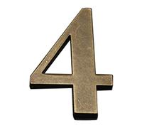 Zayookey Numéro de Maison en Antiquité le Cuivre Numéros de Porte 4 Pouces (10 cm) Numéro de Adresse Métal Numéro 3D Auto-Adhésif Modern Alloy House Number (Door Number 4)