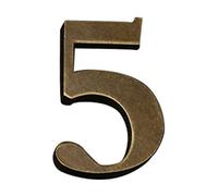 Zayookey Numéro de Maison en Antiquité le Cuivre Numéros de Porte 4 Pouces (10 cm) Numéro de Adresse Métal Numéro 3D Auto-Adhésif Modern Alloy House Number (Door Number 5)