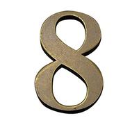 Zayookey Numéro de Maison en Antiquité le Cuivre Numéros de Porte 4 Pouces (10 cm) Numéro de Adresse Métal Numéro 3D Auto-Adhésif Modern Alloy House Number (Door Number 8)