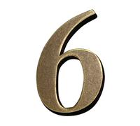 Zayookey Numéro de Maison en Antiquité le Cuivre Numéros de Porte 4 Pouces (10 cm) Numéro de Adresse Métal Numéro 3D Auto-Adhésif Modern Alloy House Number (Door Number 6)
