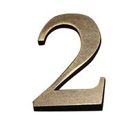 Zayookey Numéro de Maison en Antiquité le Cuivre Numéros de Porte 4 Pouces (10 cm) Numéro de Adresse Métal Numéro 3D Auto-Adhésif Modern Alloy House Number (Door Number 2)