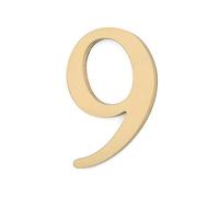 Zayookey Numéro de Maison en Laiton Massif Numéros de Porte de Adresse Élégants 4,5 cm Métal Numéro de Boîte Aux Lettres Autocollant en 3D Brass House Number (2 pouces Door Number 9)