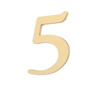 Zayookey Numéro de Maison en Laiton Massif Numéros de Porte de Adresse Élégants 4,5 cm Métal Numéro de Boîte Aux Lettres Autocollant en 3D Brass House Number (2 pouces Door Number 5)