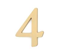 Zayookey Numéro de Maison en Laiton Massif Numéros de Porte de Adresse Élégants 4,5 cm Métal Numéro de Boîte Aux Lettres Autocollant en 3D Brass House Number (2 pouces Door Number 4)