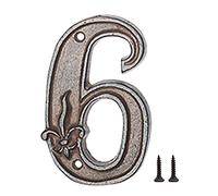 Zayookey Numéro de Maison en Métal Numéro de Porte Style Rétro Numéro D'adresse 4.7 Pouces Metal House Numbers pour boîte aux Lettres (Numéro 6)