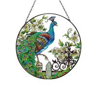 Zayookey Paon Attrape-Soleil Multicolor Verre Fenêtre Sun Catcher Pendentif Suspendu Cristal Ornements da Maison Suncatcher Décorations pour Jardin Home Murale
