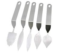 ZAYRAY 5 PièCes SéRies Gâteau au Chocolat DéCoration Spatule Plume en Acier Inoxydable Feuille Chocolat Spatule Outil de Cuisson Moules à Chocolat