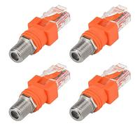 ZAYRAY Adaptateur Coaxial Vers Ethernet, Lot de 4 Convertisseurs Coaxial RF F Vers RJ45 Mâle pour Testeur de Ligne