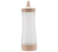 ZAYRAY Bouteille Compressible Accessoires De Cuisine Distributeur De Condiments A Cruet De Sauce Sauce De Tomate Vinaigre Sauce en Plastique Sauciere Beige + Transparent