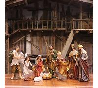 Zayton Ensemble de 11 pièces pour intérieur, scène de 12,7 cm avec Statues et Figurines : jésus, mangeoire, crèche - Décoration de noël pour église, Cadeau de noël, Ornement pour Maison