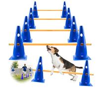 Zazafolora Agility Kit de barrière d'agilité pour Chien - pour Petit Chien - Cavaletti - Obstacles pour Chevaux - Parcours canin - Cavaletti réglables - Hauteur : 32 cm - 8 Barres de 80 cm de Long