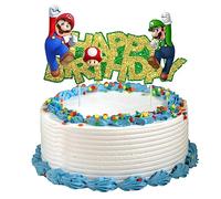 ZAZOOT Décoration de Gâteau Mario, Super Mario Cupcake, Cake Topper Mario, Super Mario Gâteau Topper, Deco Gateau Anniversaire, Décoration Cupcake, Decoration Gateau Mario, Gâteau Toppers Enfants