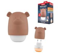 ZAZU Benny Veilleuse Bébé Automatique avec Détecteur de Crépuscule - Rechargeable | Blanc & Orange | Autonomie 70h | Mode Voyage | Lampe de Nuit Portable pour Enfants (Marron)