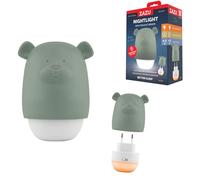 ZAZU Benny Veilleuse Bébé Automatique avec Détecteur de Crépuscule - Rechargeable | Blanc & Orange | Autonomie 70h | Mode Voyage | Lampe de Nuit Portable pour Enfants (Sauge)