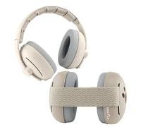ZAZU Ensemble de serre-tête et bandeau de protection auditive pour enfants Protection contre le bruit pour bébés et tout-petits de 0 à 48 mois Doux, réglable et réglable en couleurs (Beige)