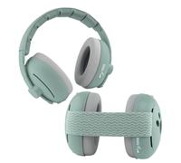 ZAZU Ensemble de serre-tête et bandeau de protection auditive pour enfants Protection contre le bruit pour bébés et tout-petits de 0 à 48 mois Doux, réglable et réglable en couleurs (Vert)