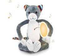 ZAZU- Peluche sonore et lumineuse chat 32 cm Gris G