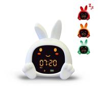 ZAZU Réveil éducatif Sarah – Veilleuse LED 5 couleurs, Machine à sons, Rechargeable USB