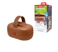 ZAZU Robby Balancelle de Poussette Automatique - Intensité Réglable, Minuterie 40 Min, Capteur de Pleurs, Rechargeable USB-C, Résistant à l'Eau, Universel pour Poussettes & Buggys (Marron)