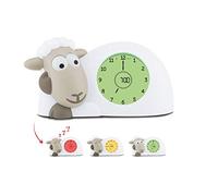 Zazu Sam l'agneau - Horloge et veilleuse de sommeil pour enfants - Réveil lumineux, aide à apprendre à votre enfant quand se réveiller - Taupe