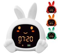 ZAZU Réveil éducatif Sarah – Veilleuse LED 5 couleurs, Machine à sons, Rechargeable USB
