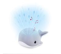 ZAZU Wally The Whale Projecteur de lumière pour bébé avec mélodies apaisantes | battements de cœur, son de l'océan ou musique de salon | Volume variable | Capteur de cri | Arrêt automatique