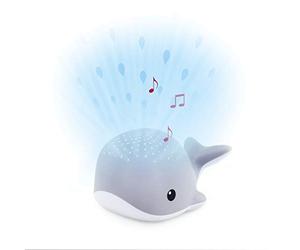 ZAZU Wally The Whale Projecteur de lumière pour bébé avec mélodies apaisantes | battements de cœur, son de l'océan ou musique de salon | Volume variable | Capteur de cri | Arrêt automatique