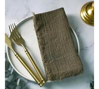 ZAZUZU 10/20/30/50 pièces 42 * 42 cm Bleu Marine Gaze de Coton Serviette Rustique Tapis de Table Serviette en Gaze Serviette en étamine avec Serviette à Franges