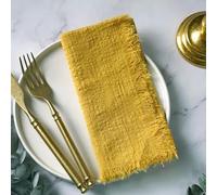 ZAZUZU 10/20/30/50 pièces 42 * 42 cm Bleu Marine Gaze de Coton Serviette Rustique Tapis de Table Serviette en Gaze Serviette en étamine avec Serviette à Franges