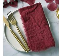 ZAZUZU 10/20/30/50 pièces 42 * 42 cm Bleu Marine Gaze de Coton Serviette Rustique Tapis de Table Serviette en Gaze Serviette en étamine avec Serviette à Franges