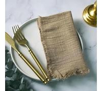 ZAZUZU 10/20/30/50 pièces 42 * 42 cm Bleu Marine Gaze de Coton Serviette Rustique Tapis de Table Serviette en Gaze Serviette en étamine avec Serviette à Franges