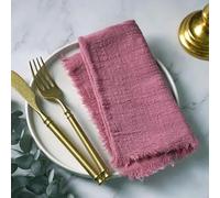 ZAZUZU 10/20/30/50 pièces 42 * 42 cm Bleu Marine Gaze de Coton Serviette Rustique Tapis de Table Serviette en Gaze Serviette en étamine avec Serviette à Franges