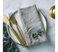 ZAZUZU 10/20/30/50 pièces 42 * 42 cm Bleu Marine Gaze de Coton Serviette Rustique Tapis de Table Serviette en Gaze Serviette en étamine avec Serviette à Franges