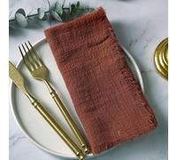 ZAZUZU 10/20/30/50 pièces 42 * 42 cm Bleu Marine Gaze de Coton Serviette Rustique Tapis de Table Serviette en Gaze Serviette en étamine avec Serviette à Franges