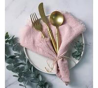 ZAZUZU 10/20/30/50 pièces 42 * 42 cm Bleu Marine Gaze de Coton Serviette Rustique Tapis de Table Serviette en Gaze Serviette en étamine avec Serviette à Franges