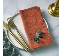 ZAZUZU 10/20/30/50 Pièces Bleu Marine Gaze de Coton Serviette Rustique 42 * 42 cm - Tapis de Table en Étamine Avec Franges