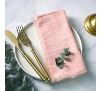 ZAZUZU 10/20/30/50 Pièces Gaze de Coton Bleu Marine 42 * 42 cm - Serviette Rustique, Tapis de Table, Serviette en Étamine Avec Franges