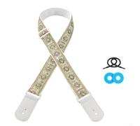 ZB-4 Sangle de guitare avec broderie élégante pour guitaristes avec verrous de sangle et corde de tête